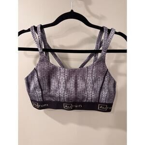 Aurum Animal Print S Bravery Sports Bra $95 Color Block Gray Cheetah